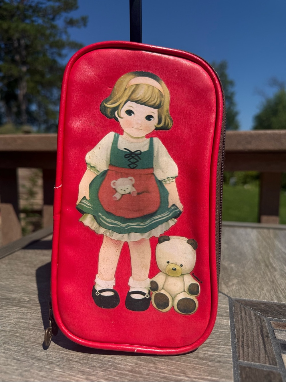 Vintage Paperdoll Mate pencil and makeup case Travel Bag